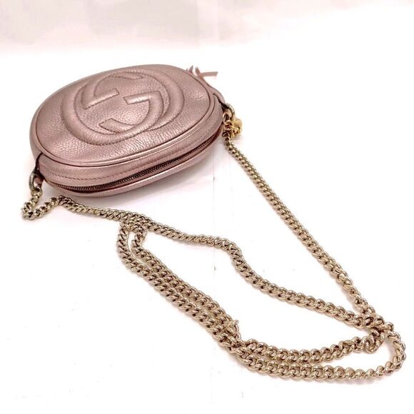 Auth Gucci Metallic Pink Disco Crossbody SoHo
Bag Purse Handbag - Picture 7 of 14